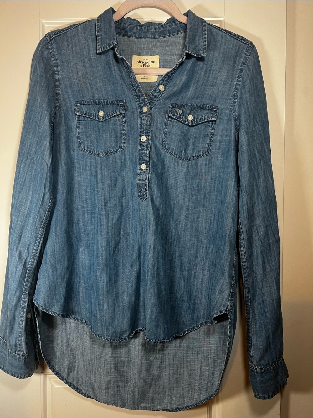 Abercrombie & Fitch Light Blue Denim Tunic Shirt